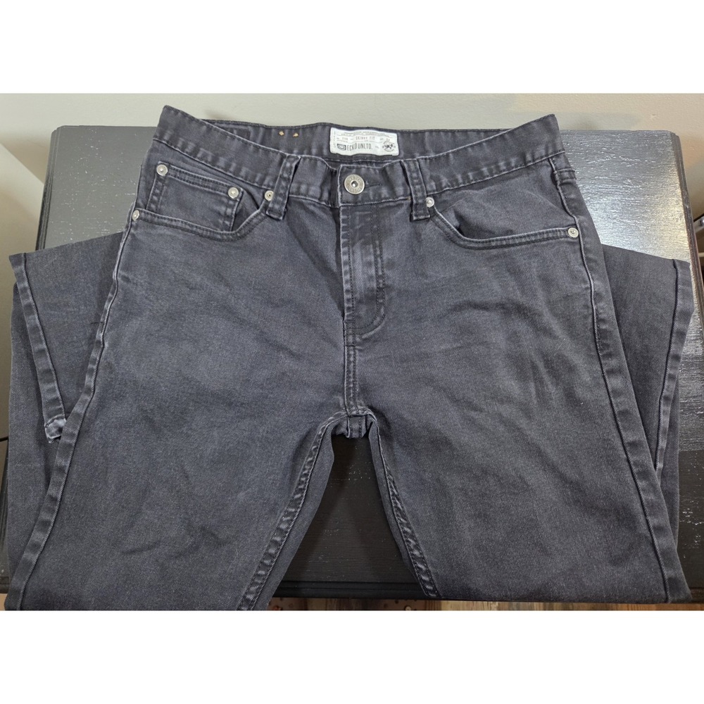 Marc Ecko Unlimited Black Denim Jeans Size 32x32 Skinny Fit Vintage Y2K - Picture 2 of 8